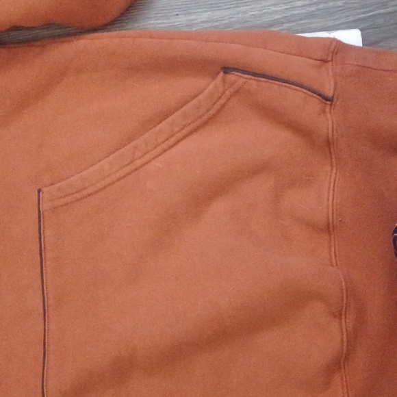 adidas rare burnt orange hoody has signature pattern of founder slouchy mensM - Picture 9 of 10